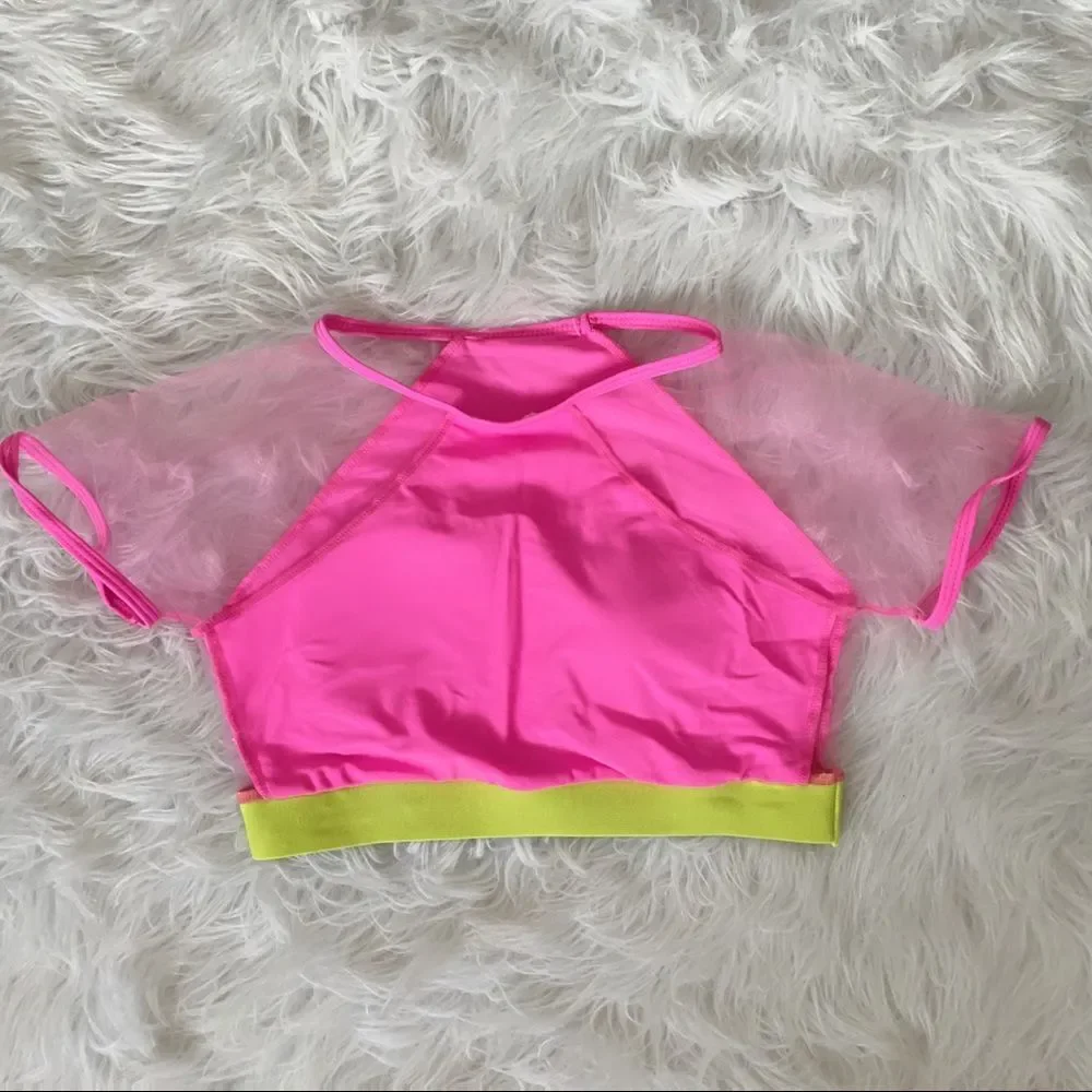 ⭕️ Swimwear Swimsuit 2 Piece Hot Neon Bright Pink Medium